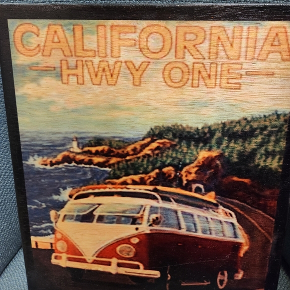 Kitschy Wooden silkscreen art- California - Picture 6 of 7
